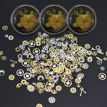 Bijuterii pentru unghii DIY: mini pinion mecanic din foiță de metal (Material: metal; Model: Lanț; Stil: minimalist; Seria: Princess)