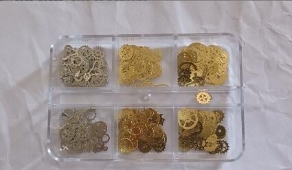 Bijuterii pentru unghii DIY: mini pinion mecanic din foiță de metal (Material: metal; Model: Lanț; Stil: minimalist; Seria: Princess)