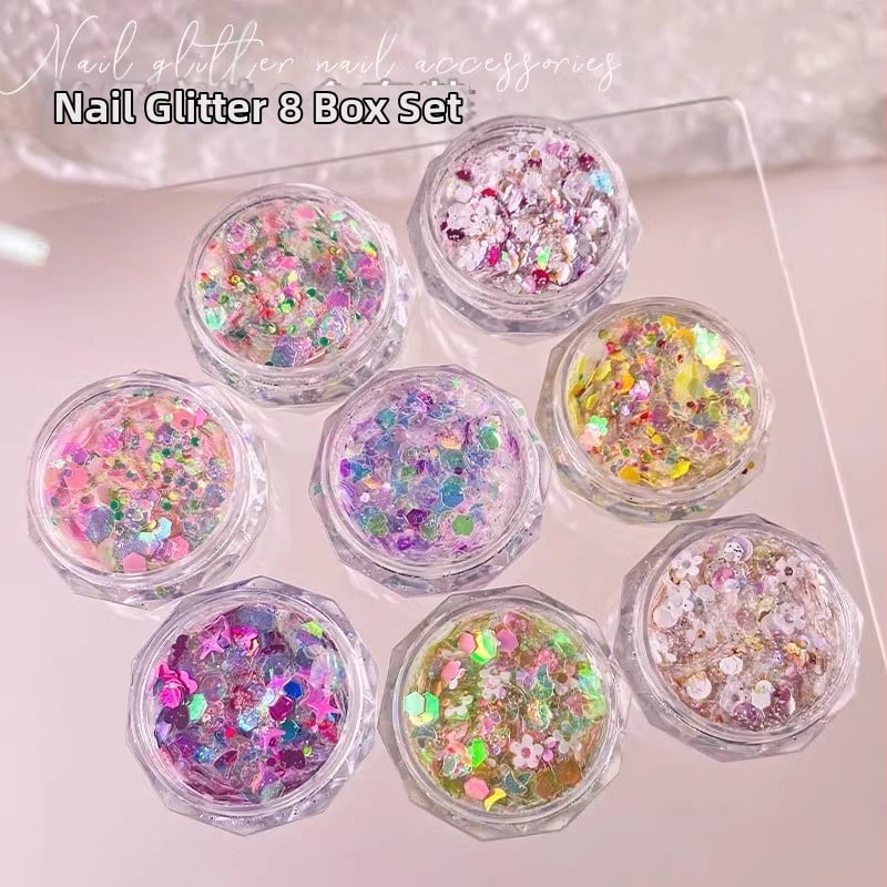 DIY διακοσμητικά νυχιών με γκλίτερ μίξη 32 g, αλουμίνιο οξείδιο, μοτίβο Έτος του Αλόγου