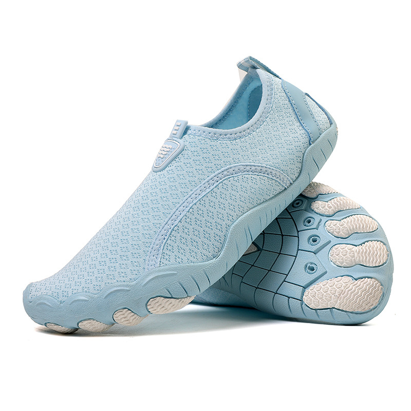 Unisex παπούτσια νερού για πεζοπορία σε ποτάμι, γρήγορο στέγνωμα, αντιολισθητική σόλα από καουτσούκ, επάνω μέρος με πλέγμα, χαμηλός σχεδιασμός