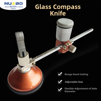 Kružený rezník skla s šestikoliesovým olejovým valčekom; väzba z kovovej zliatiny; elektroplátovanie; hmotnosť 0,2 kg