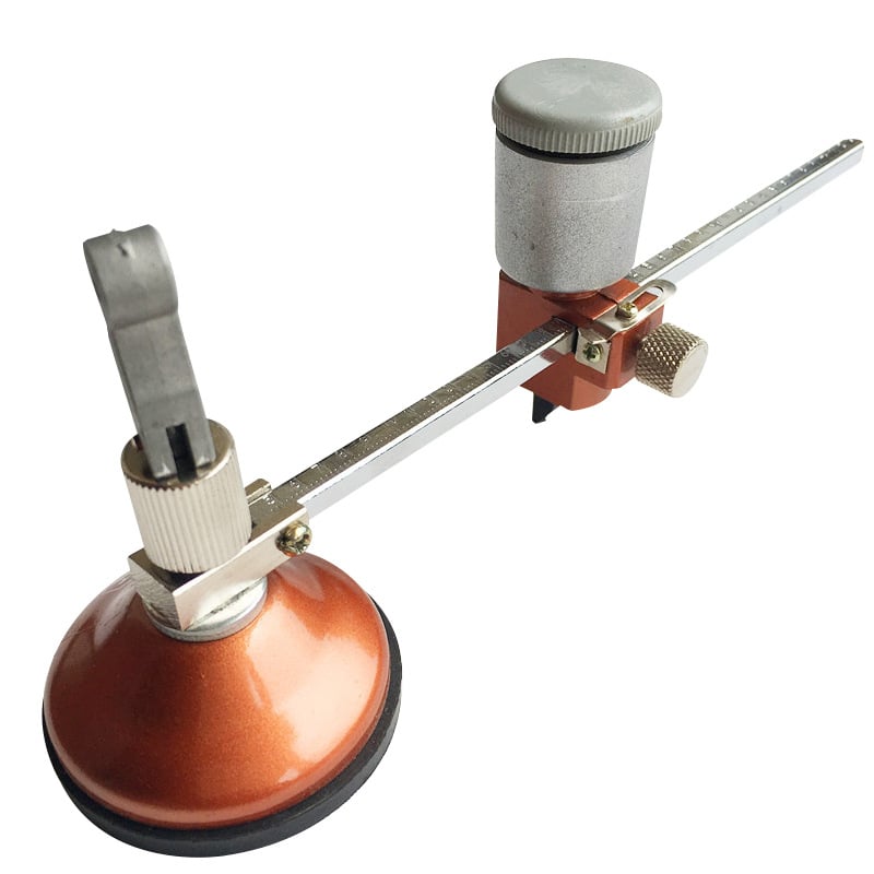 Κόπτης κύκλου γυαλιού με εξάτροχο λαδωμένο κύλινδρο· σύνδεση από κράμα μετάλλου· ηλεκτροπλατίωση· βάρος 0,2 kg