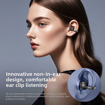 Ασύρματες ακουστικά οστικής αγωγής M100, κλιπ για το αυτί, Bluetooth 5.0, ακύρωση θορύβου, αυτονομία άνω των 8 ωρών