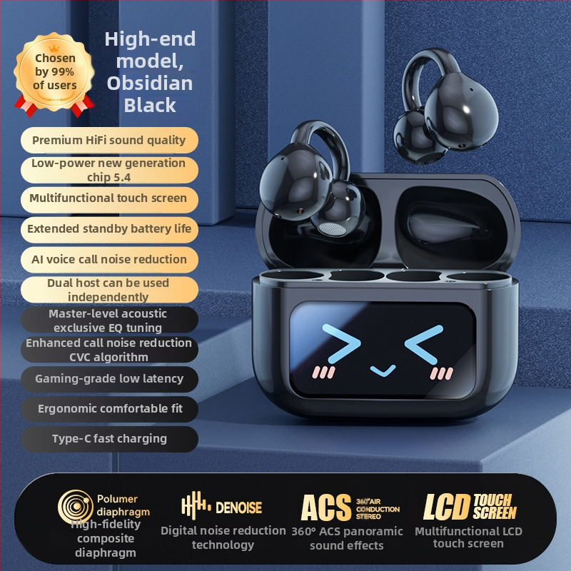 Ασύρματες ακουστικά οστικής αγωγής M100, κλιπ για το αυτί, Bluetooth 5.0, ακύρωση θορύβου, αυτονομία άνω των 8 ωρών