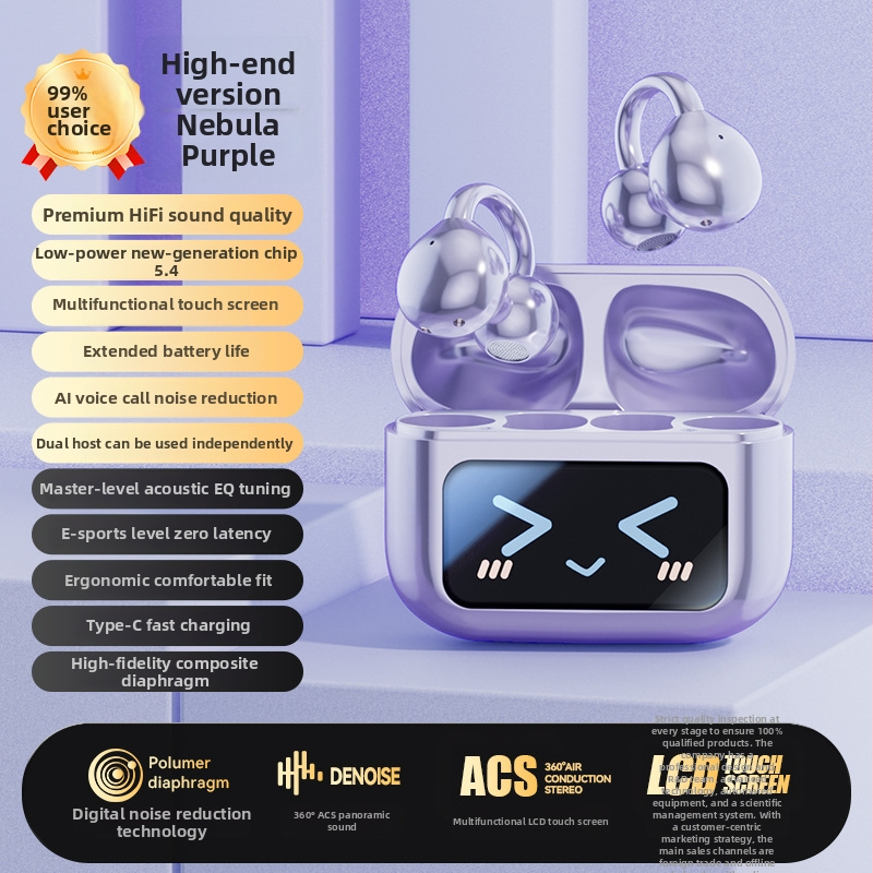 Ασύρματες ακουστικά οστικής αγωγής M100, κλιπ για το αυτί, Bluetooth 5.0, ακύρωση θορύβου, αυτονομία άνω των 8 ωρών