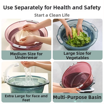 Háztartási műanyag mosóedény, vastagított és tartós, arc- és zöldségmosáshoz (Anyag: Egyéb; Nettó tömeg: 120–150 g; Dobozmennyiség: 60/80 db; Bruttó tömeg: kevesebb, mint 0,5 kg; Piacra kerülés: 2025)