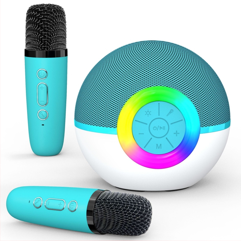 Mașină Bluetooth de karaoke pentru copii, sunet stereo la 360°, slot TF pentru card, baterie încorporată 800–1000mAh, 5W, Bluetooth 5.0, IPX7
