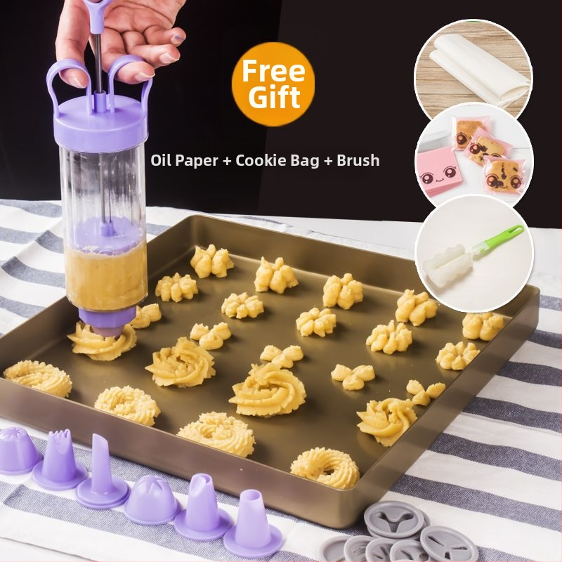 Set pistol de glazură cu duză și pungă, material din bumbac, pentru glazură alimentară, stil elegant