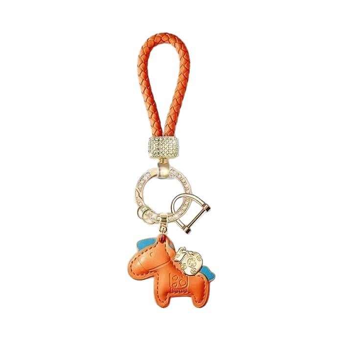 PU ключодържател с мотив конче автомобил, въжен дизайн, инст стил, индивидуално опакован, подходящ за подарък