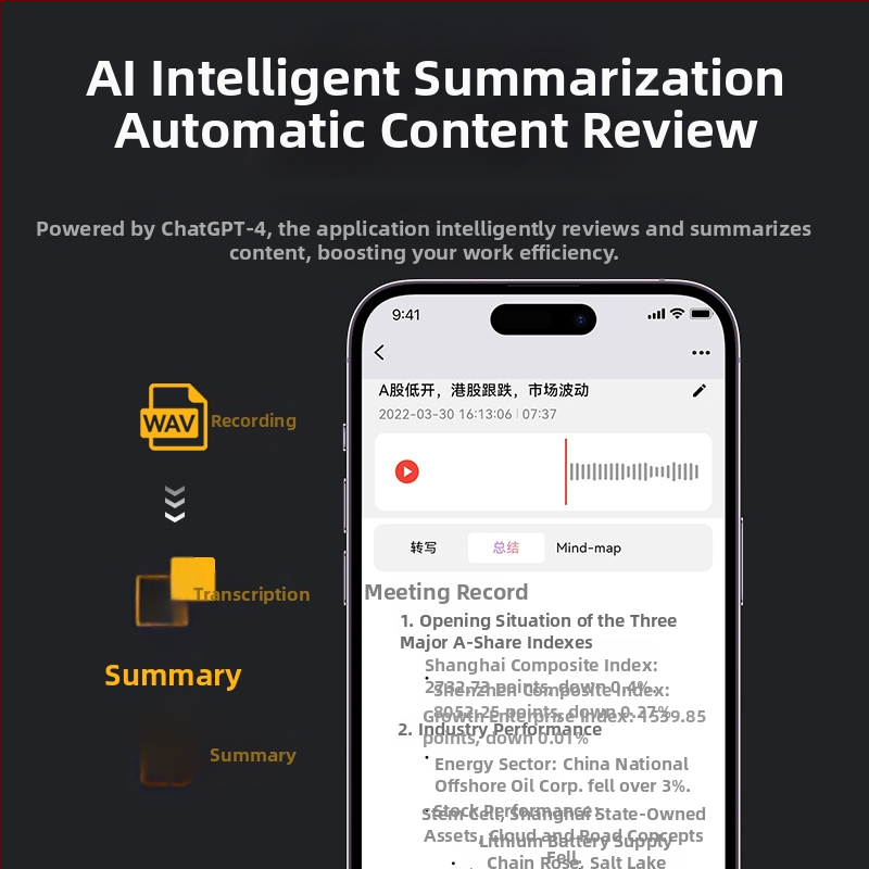 AI καταγραφέας με ευφυή μετάφραση και μεταγραφή, 12 ώρες καταγραφής, MP3/WAV, μέγ. 999 αρχείων, USB 2.0, CNC αλουμινένιο περίβλημα