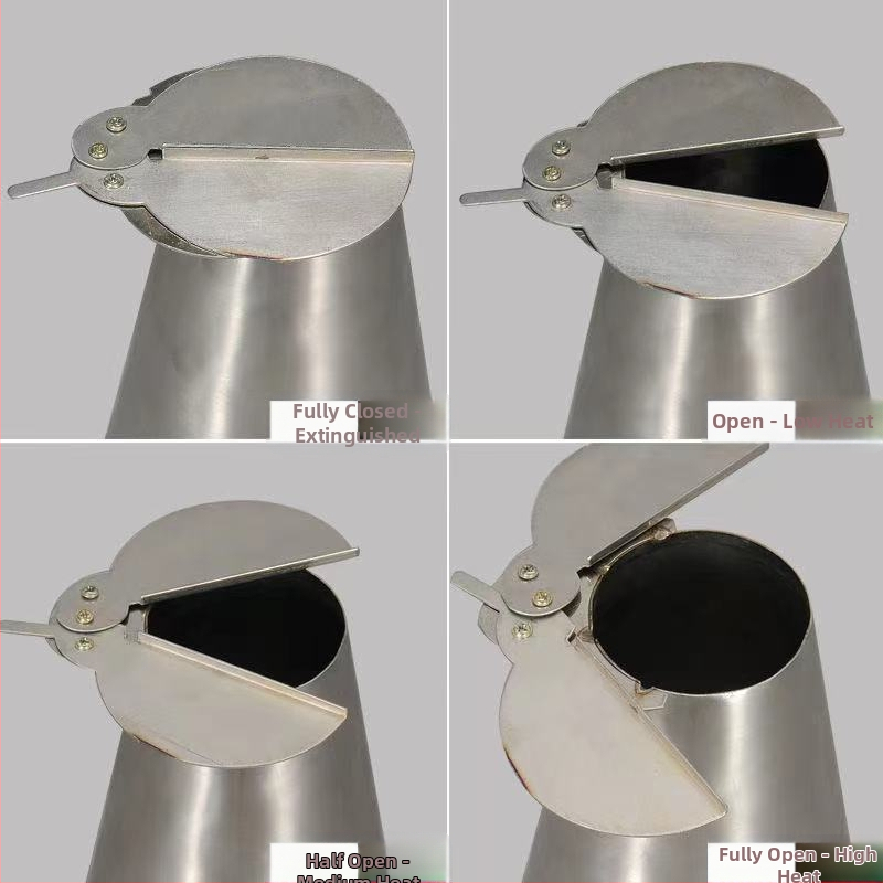 Kryt regulácie teploty pre uhlový hrniec, nerezová oceľ, objem 2,1–4 L, bez elektriny