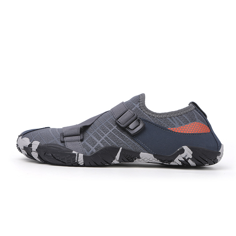 Παπούτσια για περάσεις ποταμού — διαπνέσιμο επάνω από πλέγμα, σόλα από φυσικό καουτσούκ, χαμηλός σχεδιασμός, ελαστική ταινία κλεισίματος