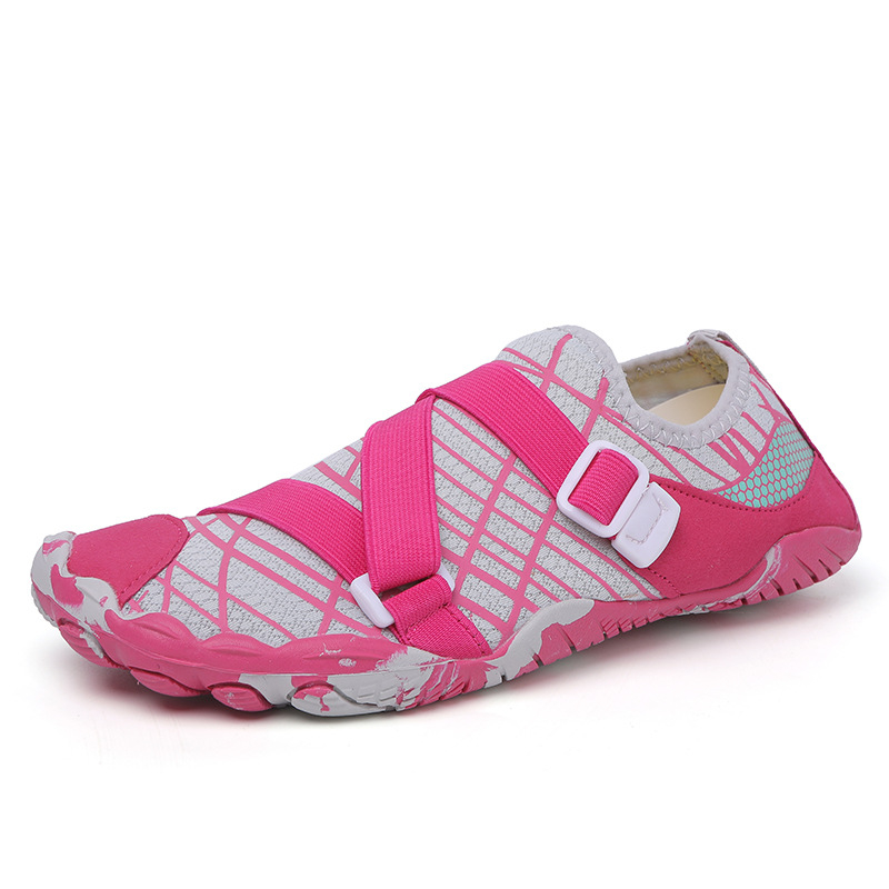 Παπούτσια για περάσεις ποταμού — διαπνέσιμο επάνω από πλέγμα, σόλα από φυσικό καουτσούκ, χαμηλός σχεδιασμός, ελαστική ταινία κλεισίματος