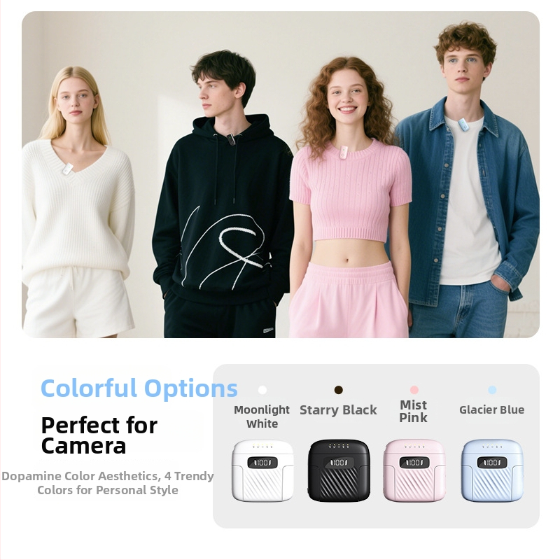 M8 lavalier mikrofón pre živé vysielanie | Bluetooth 5.0, vstavaná batéria 300–500 mAh, výdrž 3–6 h, omnidirekčný príjem, SNR ≥60 dB