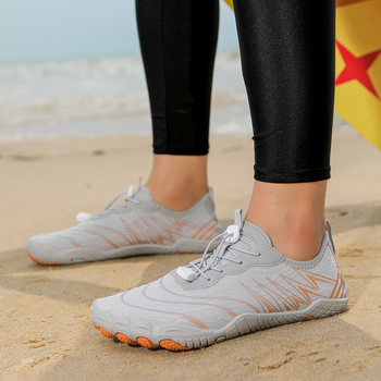 Παπούτσια διάσχισης ποταμών με διχτυωτό επάνω μέρος, αντιολισθητική καουτσούκ εξωτερική σόλα, καουτσούκ μεσαία σόλα, εσωτερικό στρώμα αέρα, χαμηλό ύψος