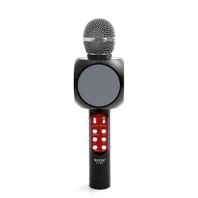 Mengqi WS-1816 Bluetooth karaoke mikrofon i zvučnik s integriranim mikrofonom, kondenzatorski mikrofon, 5W, Bluetooth 5.3, frekvencijski raspon 100 Hz-20 kHz, SNR ≥100 dB, izmjenjiva baterija 1200 mAh