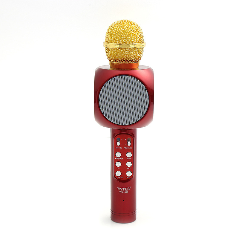 Mengqi WS-1816 Bluetooth karaoke mikrofon i zvučnik s integriranim mikrofonom, kondenzatorski mikrofon, 5W, Bluetooth 5.3, frekvencijski raspon 100 Hz-20 kHz, SNR ≥100 dB, izmjenjiva baterija 1200 mAh