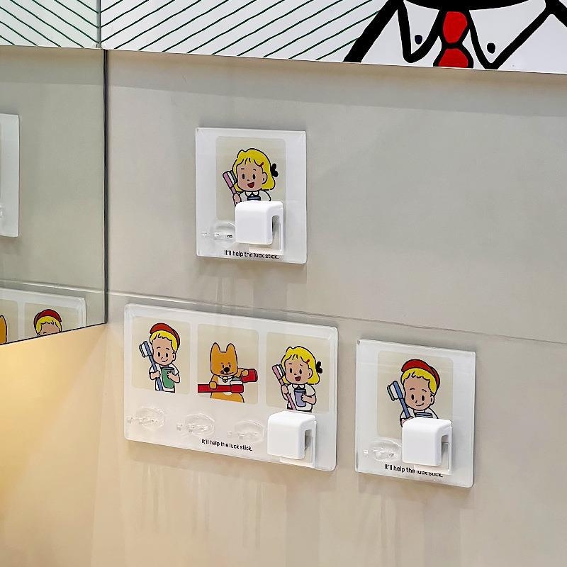 Fogkrém tároló és csipesz, falra szerelhető fürdőszobai kiegészítő, többfunkciós a fogkrémhez és arctisztítóhoz