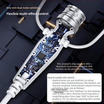 Karaoke slušalice s kućicom za uho, ugrađena zvučna kartica za povrat zvuka i DSP reverb, Bluetooth 5.3 bežično za prijenos uživo