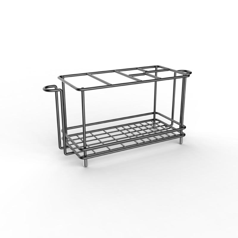 Szénacél fogkefetartó és fogkrém-tároló a fürdőszobába, asztali rendező, fúrás nélküli szerelés