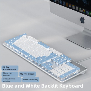 Σετ πληκτρολόγιο και ποντίκι με ενσύρματη USB σύνδεση, οπτικό 1600 DPI, φωτιζόμενο, εργονομικό, για οικιακή/γραφεία/παιχνίδια