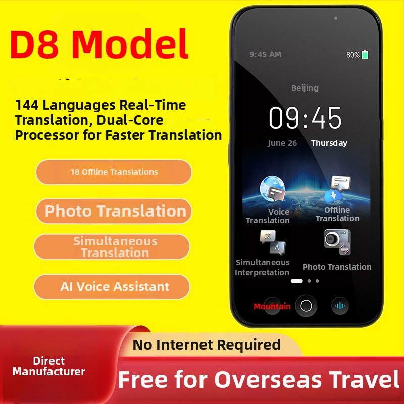 Common Language M80pro Prekladač — AI preklad v reálnom čase, Android operačný systém, Bluetooth, dosah 10 m, ovládanie dotykom a tlačidlom