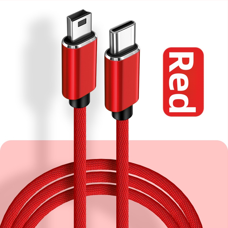 OTG USB-C dátový kábel s koncovkami Mini USB na Type-C a T-Port, samec-samec, Digital Fox