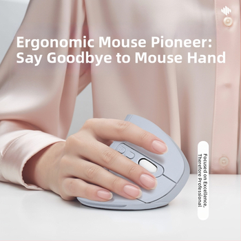 Κάθετος ασύρματος ποντίκι με Bluetooth + 2.4G διπλού τρόπου, αθόρυβη λειτουργία, 5600 DPI, 6 κουμπιά, επαναφορτιζόμενο