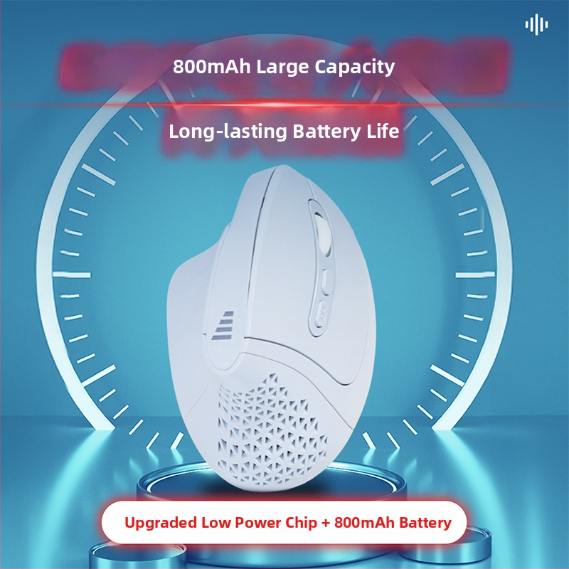 Κάθετος ασύρματος ποντίκι με Bluetooth + 2.4G διπλού τρόπου, αθόρυβη λειτουργία, 5600 DPI, 6 κουμπιά, επαναφορτιζόμενο
