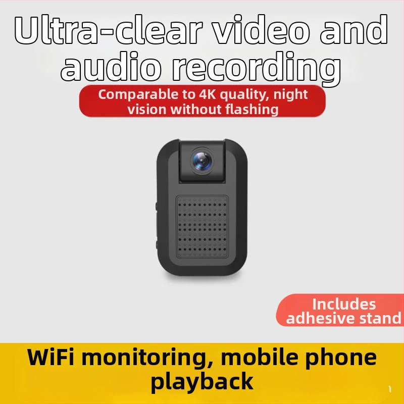 Mini Wi‑Fi kamera otthoni megfigyeléshez, 1080P, széles látószögű lencse, TF-kártya támogatás, éjszakai látás, mozgásérzlelés értesítésekkel