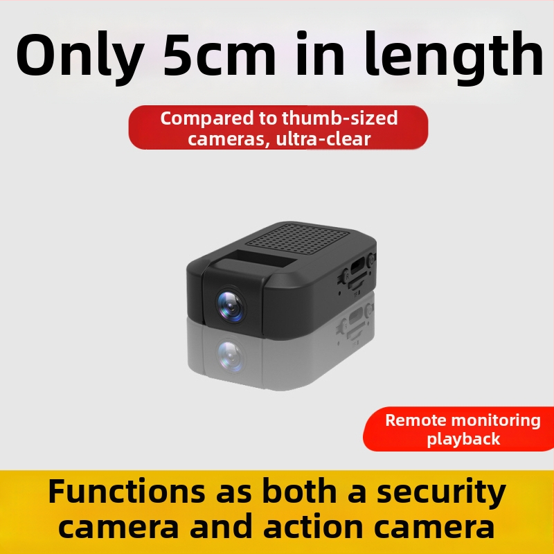 Mini Wi‑Fi kamera otthoni megfigyeléshez, 1080P, széles látószögű lencse, TF-kártya támogatás, éjszakai látás, mozgásérzlelés értesítésekkel