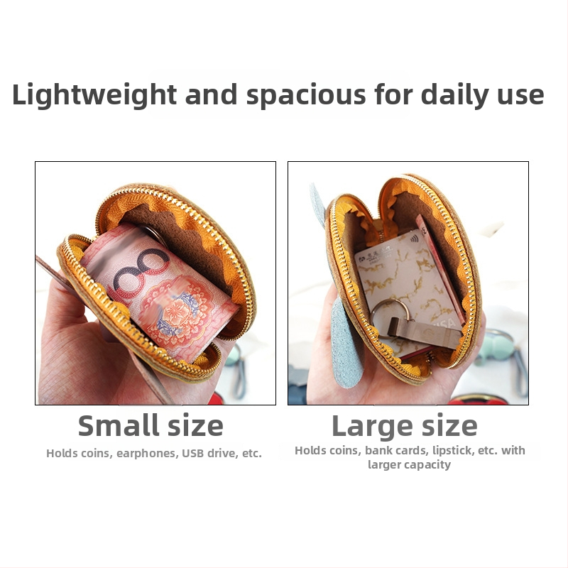 Érmeztárca valódi bőrből, két réteg marhabőrből, uniszex dizájn, tárolásra