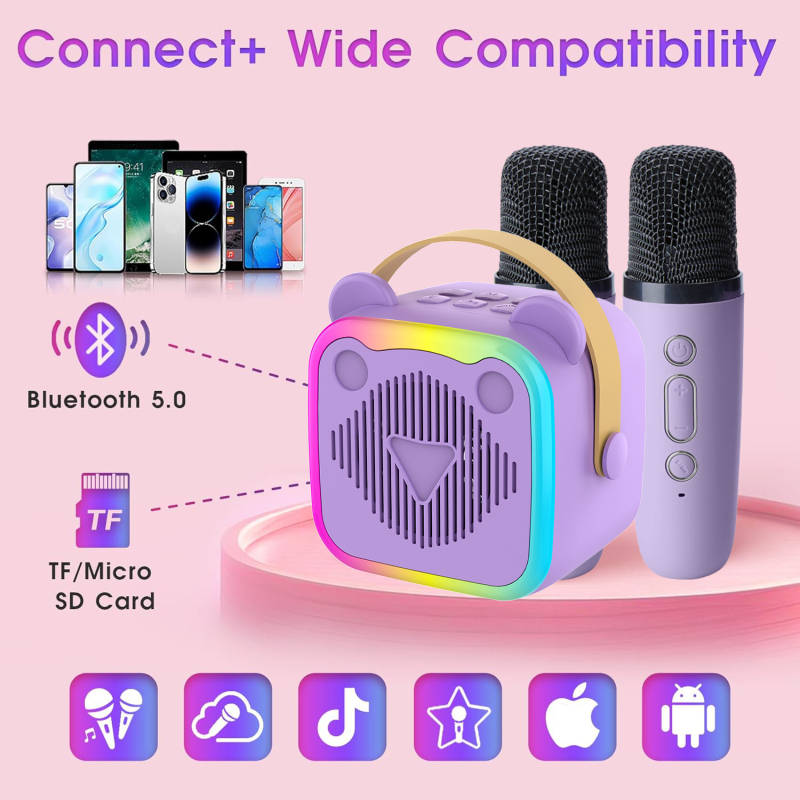 Karaoke Bluetooth K10 zvučnik s mikrofonom, 5W, Bluetooth 5.3, 100Hz–20kHz, ugrađena baterija 800–1000mAh, domet 5 m
