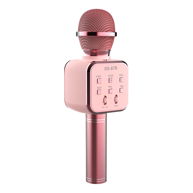 Bežični Bluetooth mikrofon sa ugrađenim zvučnikom i modulom za promjenu glasa za kućni karaoke (Bluetooth verzija 5.0, ugrađena baterija 1200-2000mAh, frekvencijski raspon 60Hz-15kHz, SNR ≥60dB, nazivna snaga 5W)