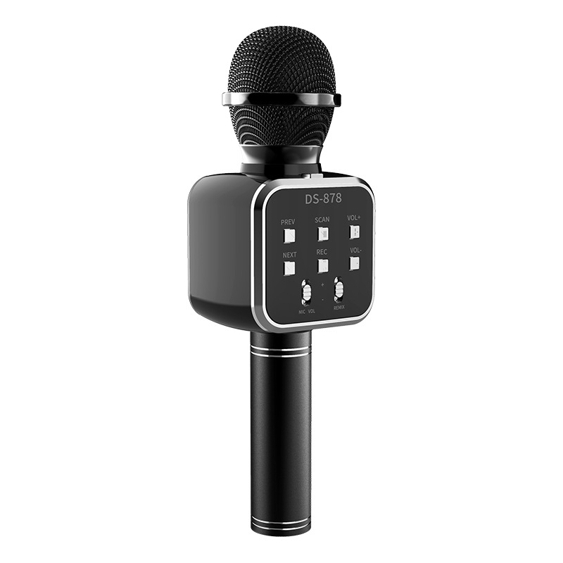 Bežični Bluetooth mikrofon sa ugrađenim zvučnikom i modulom za promjenu glasa za kućni karaoke (Bluetooth verzija 5.0, ugrađena baterija 1200-2000mAh, frekvencijski raspon 60Hz-15kHz, SNR ≥60dB, nazivna snaga 5W)