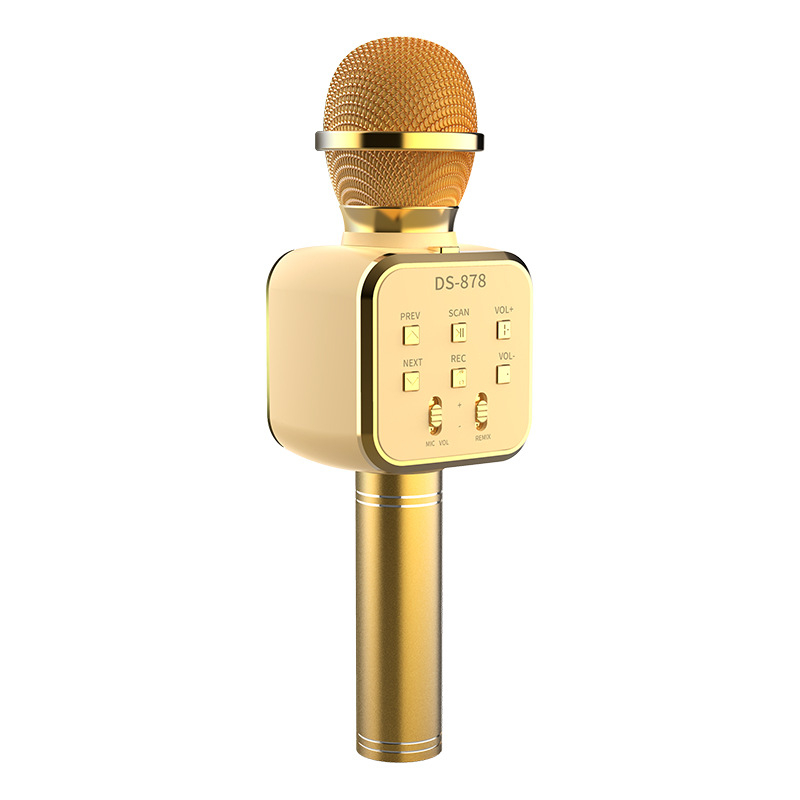 Bežični Bluetooth mikrofon sa ugrađenim zvučnikom i modulom za promjenu glasa za kućni karaoke (Bluetooth verzija 5.0, ugrađena baterija 1200-2000mAh, frekvencijski raspon 60Hz-15kHz, SNR ≥60dB, nazivna snaga 5W)