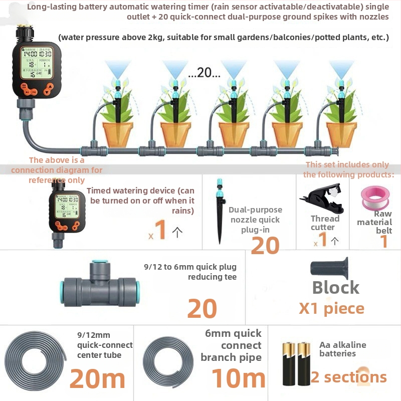 Upravljač navodnjavanja vrta s mikro raspršivanjem, brzi spoj, LONTANO Giclee serija, PE materijal