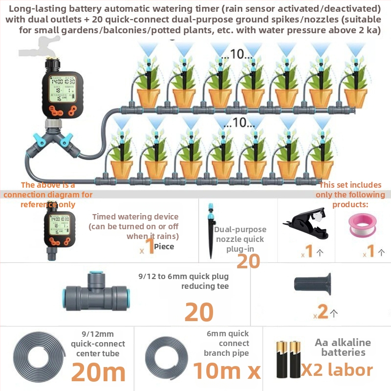 Upravljač navodnjavanja vrta s mikro raspršivanjem, brzi spoj, LONTANO Giclee serija, PE materijal
