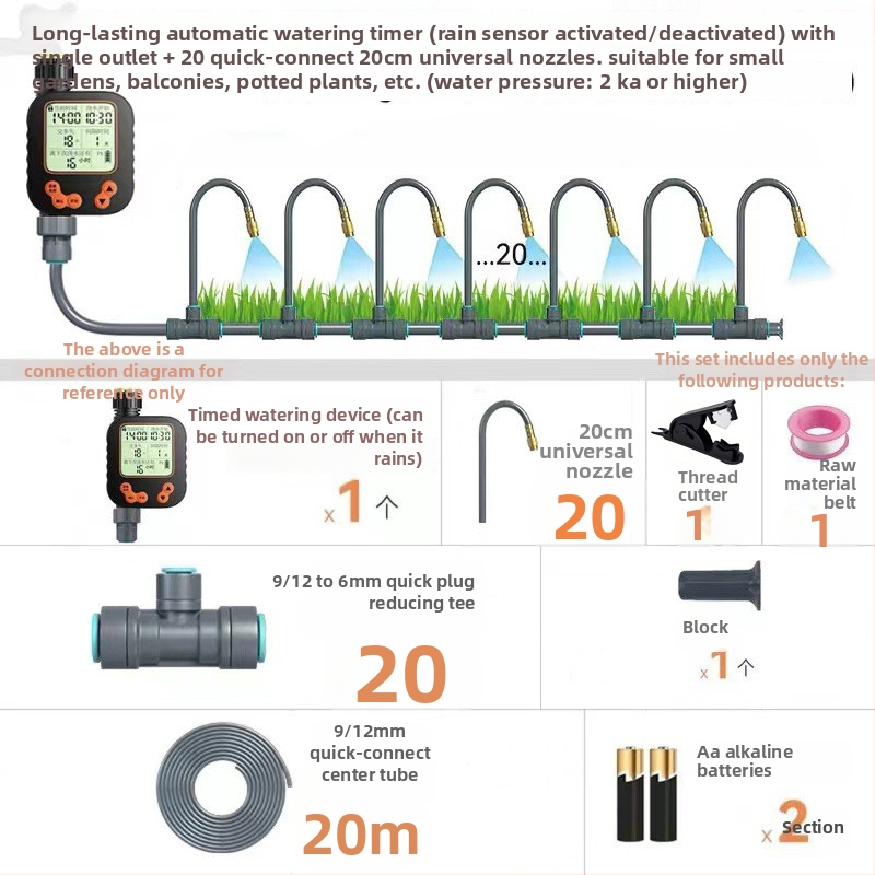Upravljač navodnjavanja vrta s mikro raspršivanjem, brzi spoj, LONTANO Giclee serija, PE materijal