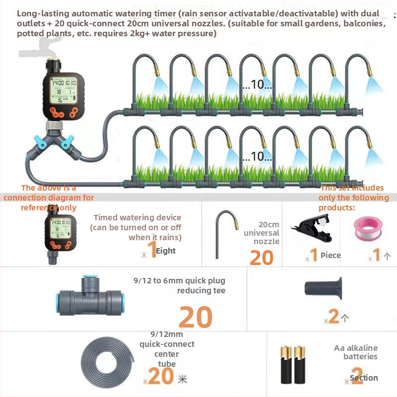 Upravljač navodnjavanja vrta s mikro raspršivanjem, brzi spoj, LONTANO Giclee serija, PE materijal