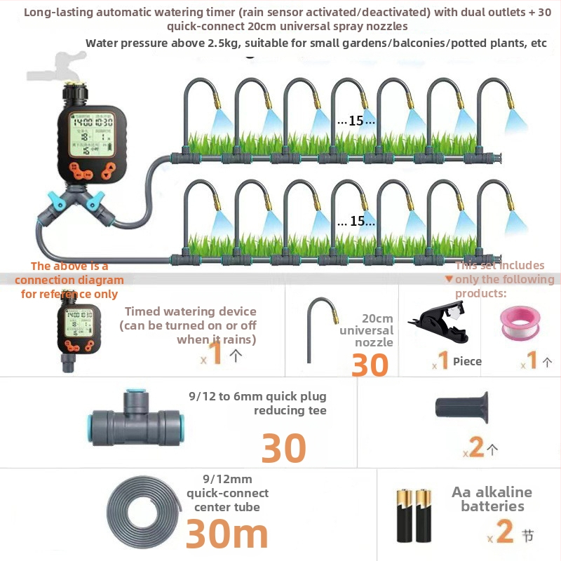 Upravljač navodnjavanja vrta s mikro raspršivanjem, brzi spoj, LONTANO Giclee serija, PE materijal