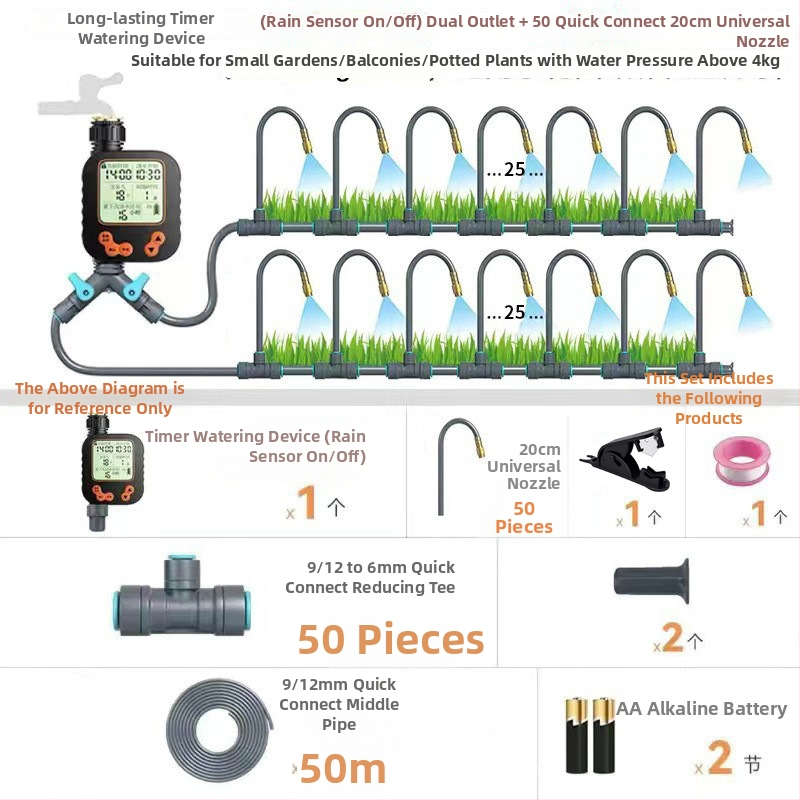 Upravljač navodnjavanja vrta s mikro raspršivanjem, brzi spoj, LONTANO Giclee serija, PE materijal