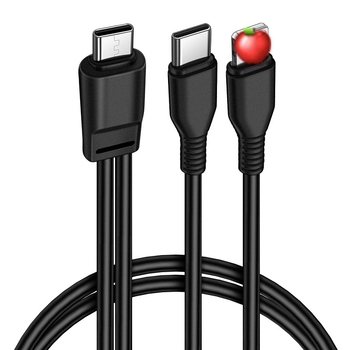 Digital Fox Type-C kabel za napajanje s dvostrukim izlazom, 1 na 2, 2-u-1