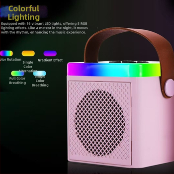 Šarena karaoke zvučnik Bluetooth, ugrađena baterija, dvostruki mikrofon za djecu, sve-u-jednom kućni karaoke sustav zvuka