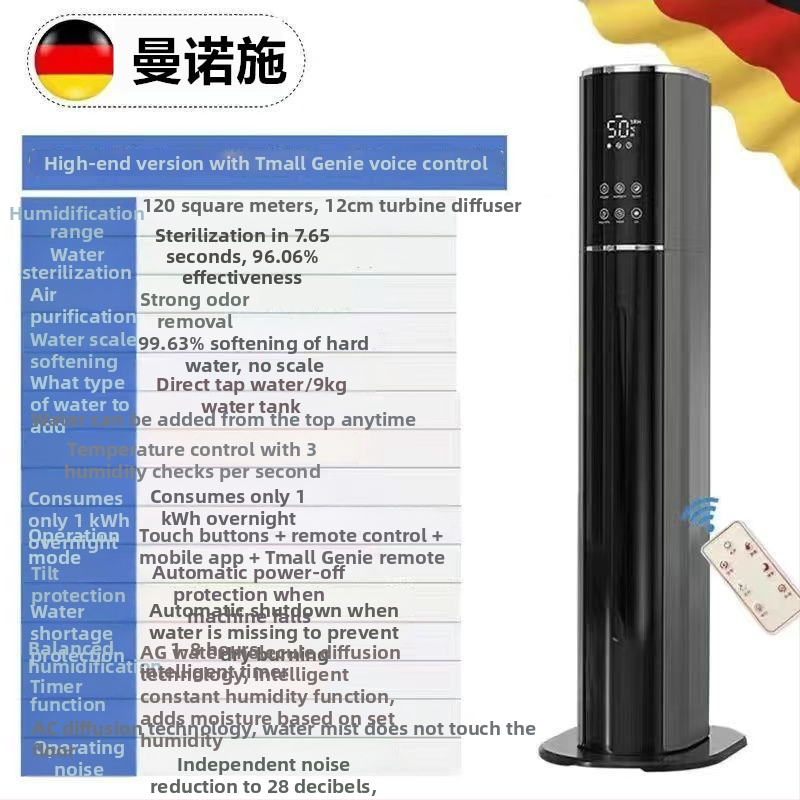 Υγραντήρας αέρα με UV απολύμανση, WiFi έλεγχος, επιδαπέδιος τύπος, 28W, κατάλληλος για πάνω από 60 m²