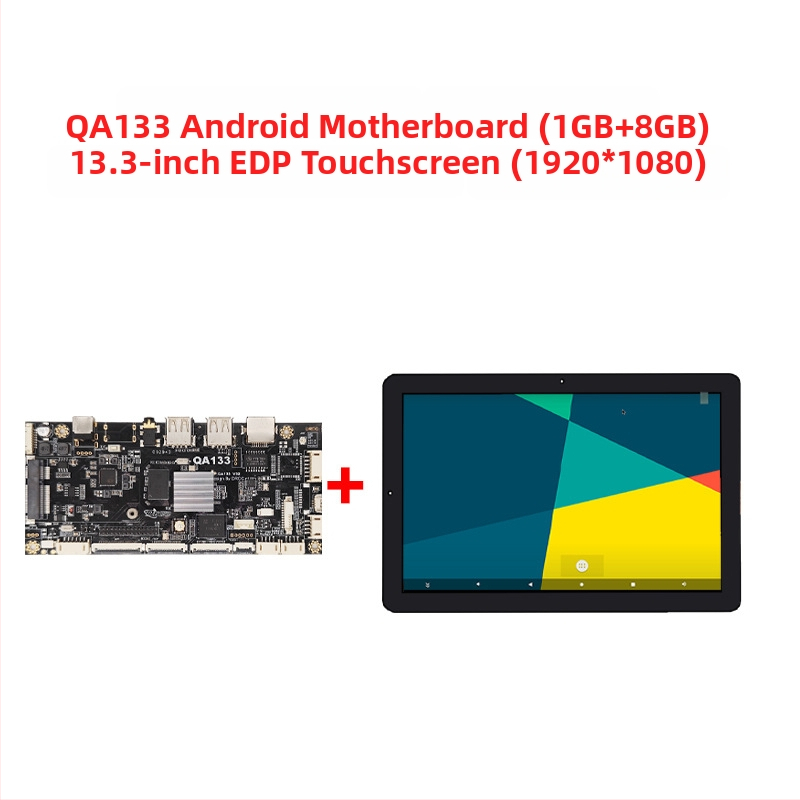 Android alaplap Allwinner A133, négymagos 1,8 GHz, 1GB RAM + 8GB flash, tápellátás 12V 2A, USB: 2x host (OTG opcionális) + 3 USB port, TTL 3.3V soros, reklámgépekhez és digitális kiíráshoz