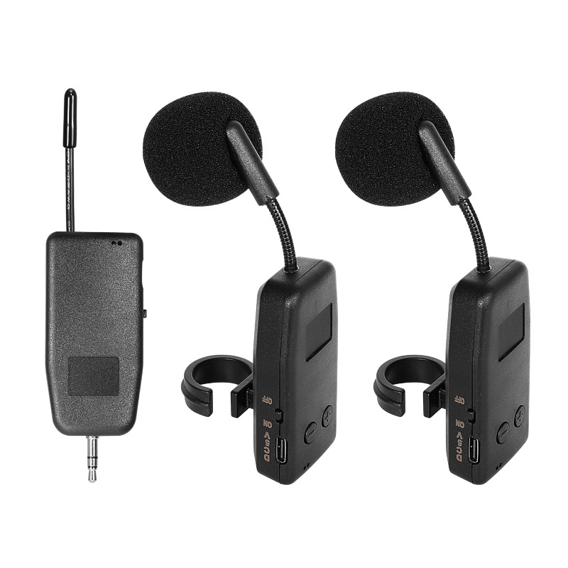 Microfon-pickup pentru instrumente muzicale – baterie încorporată 300–500 mAh; răspuns în frecvență 100 Hz–20 kHz; SNR ≥70 dB; autonomie >12 h; alimentare 5 V