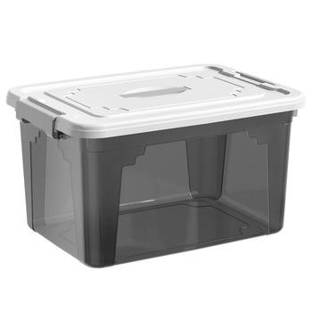 Διαφανές δοχείο αποθήκευσης, χωρητικότητα 30–40 L, πλαστικό PP, με καπάκι και χερούλι, κατάλληλο για ρούχα, παιχνίδια και σνακ