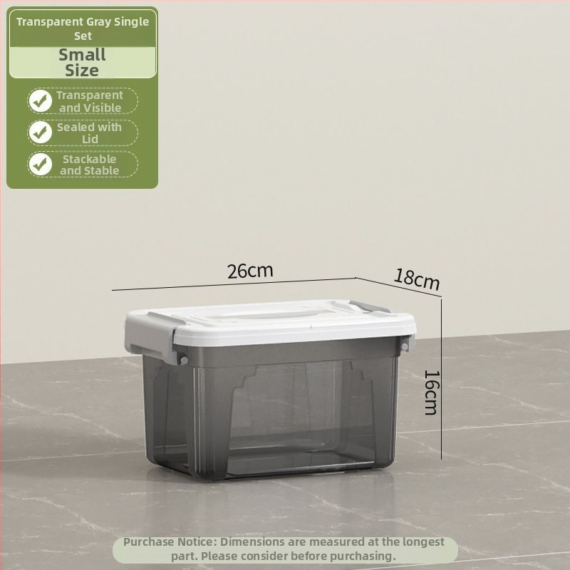 Διαφανές δοχείο αποθήκευσης, χωρητικότητα 30–40 L, πλαστικό PP, με καπάκι και χερούλι, κατάλληλο για ρούχα, παιχνίδια και σνακ