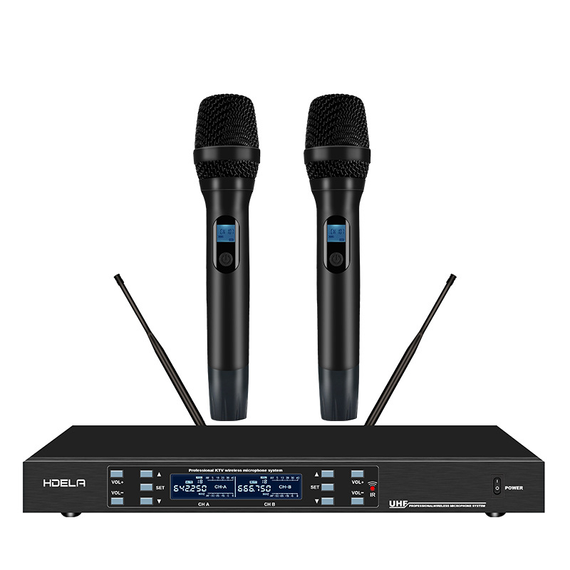 Microfon dinamic profesional pentru karaoke, pentru acasă KTV și scenă, cablat, cu baterie detașabilă 2000–4000 mAh, răspuns în frecvență 40 Hz–20 kHz, SNR ≥95 dB, autonomie 6–8 ore.